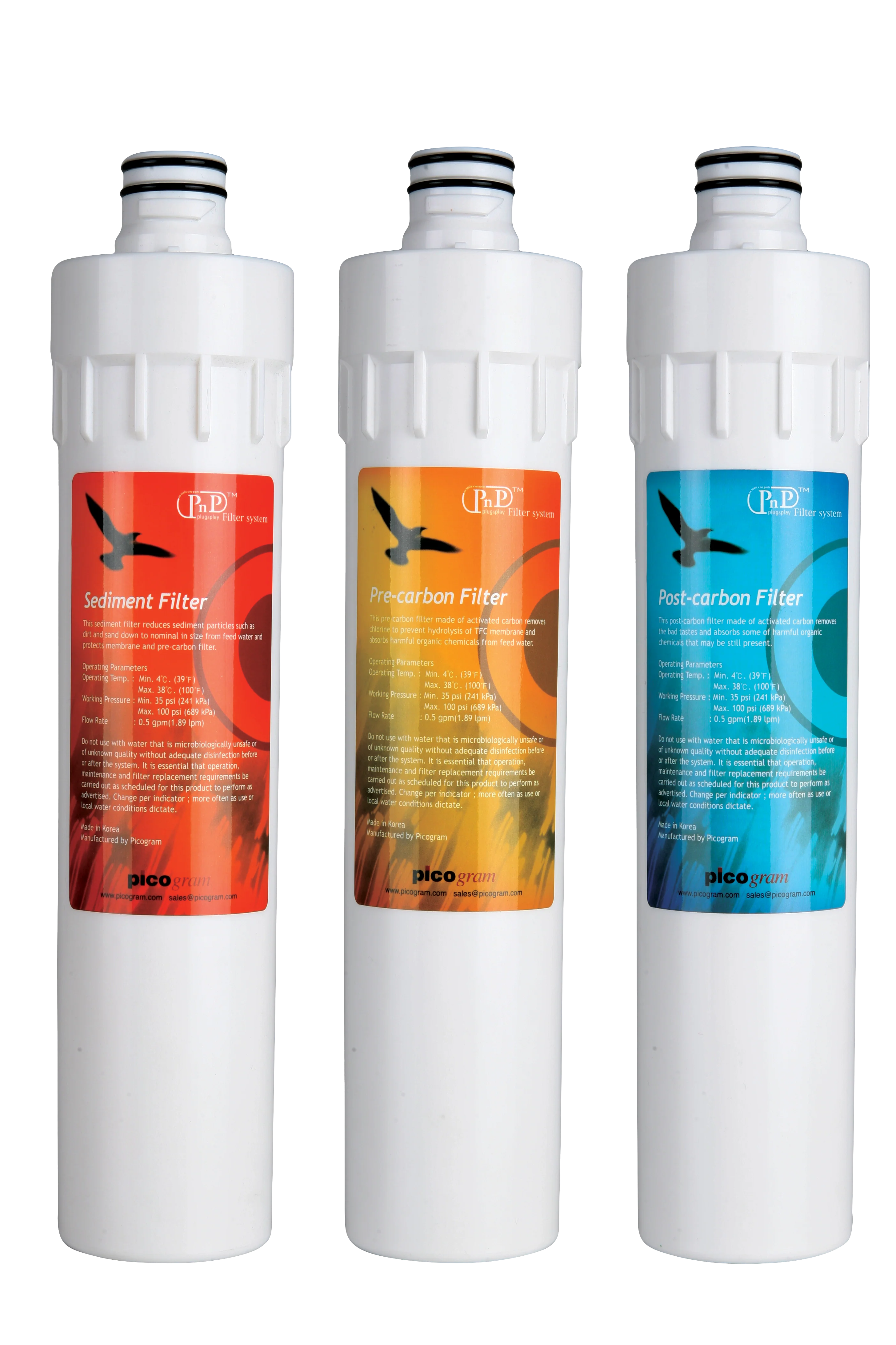 Puri 7 PNP Full Replacement Filter Kit (Sediment, Pre-Carbon, Post-Carbon)